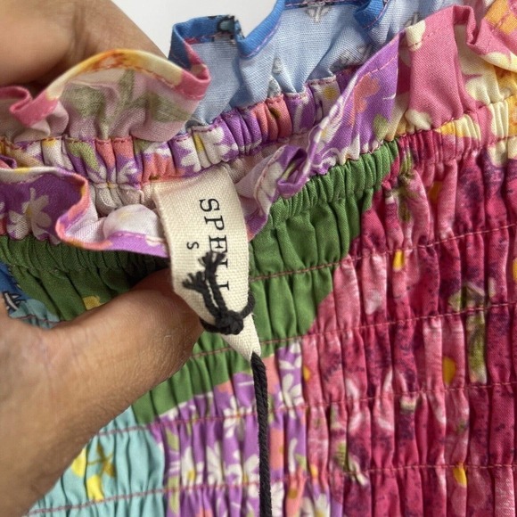 Spell Freda Shirred Midi Dress in Lolly Size, New S - Picture 5 of 7